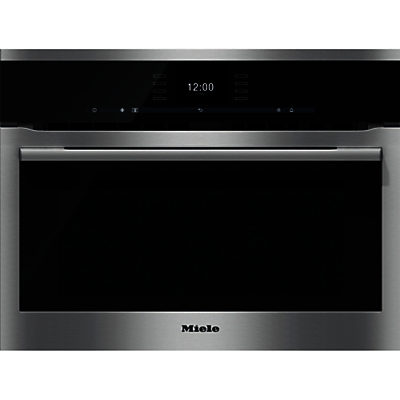 Miele H6500BM ContourLine Single Electric Oven with Microwave, Clean Steel